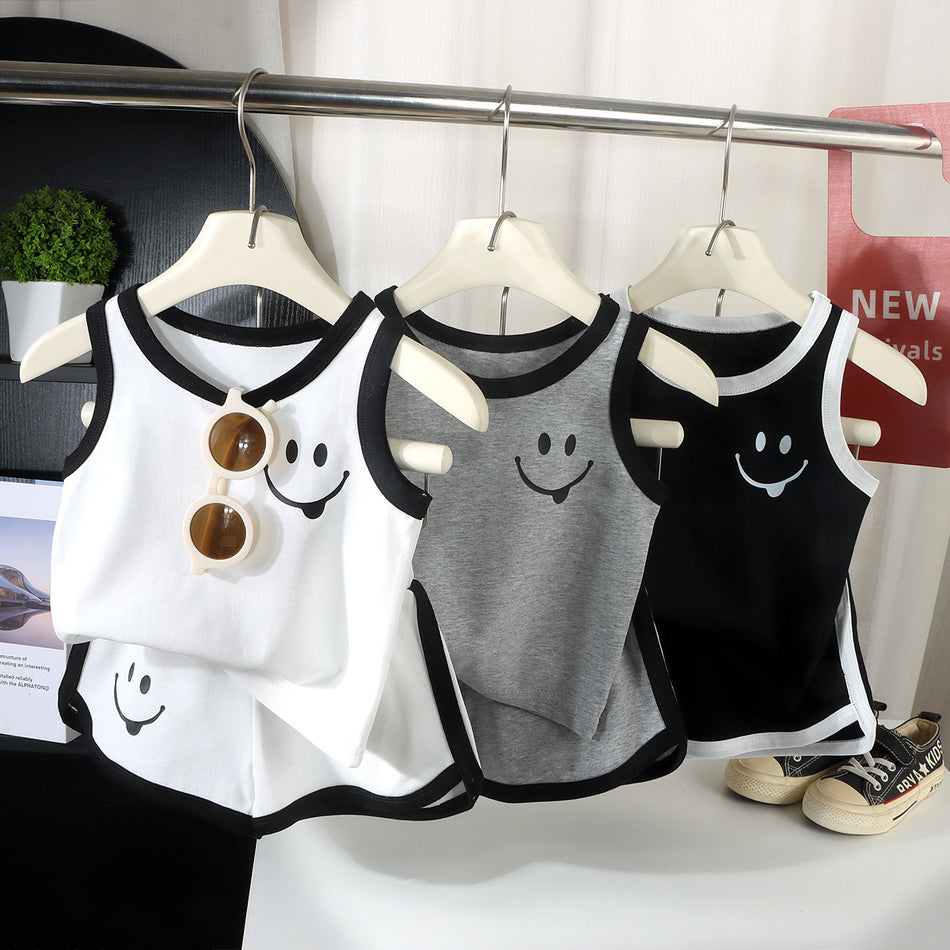 Kids Pure Cotton Vest Set Cartoon Pajama Homewear Two-Piece