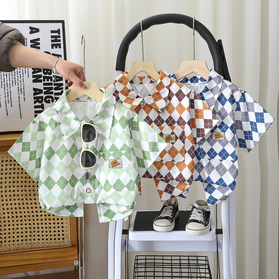 Kids Short Sleeve Shirt Set Spring Summer Casual Homewear Clothing