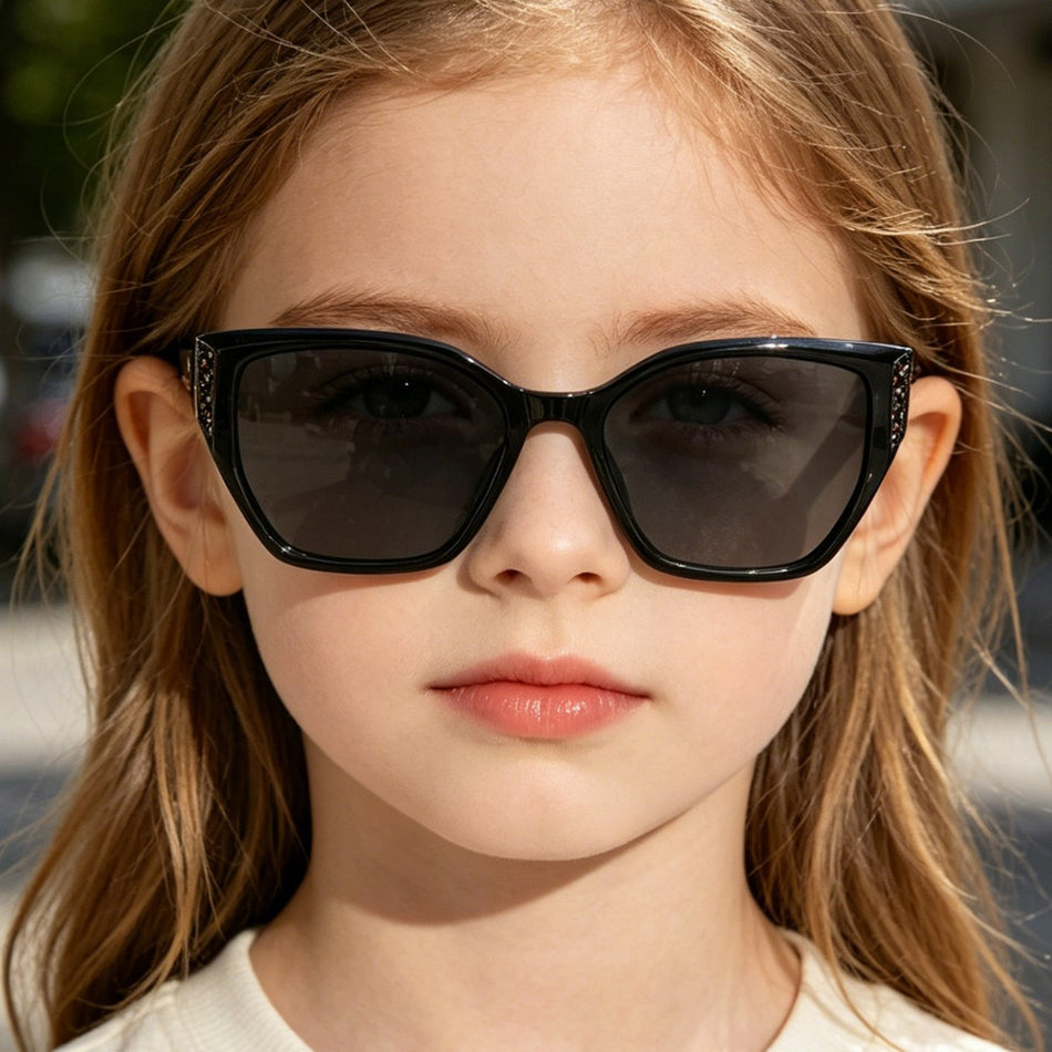 Children Glitter Cat-Eye UV400 Sunglasses Candy Color Design