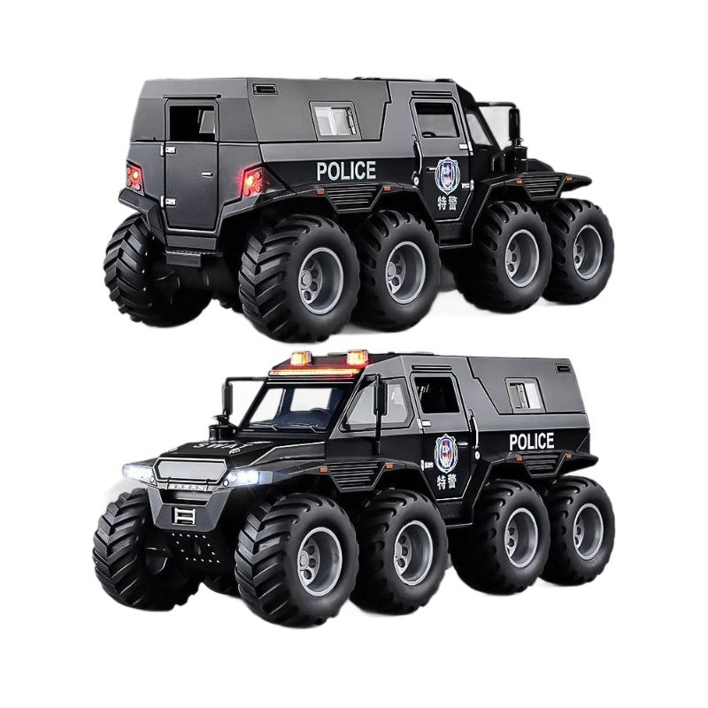 Elite Large Alloy Armored Police SUV Model