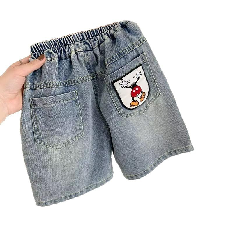 Elite Boys' All-Match Denim Summer Five-Point Pants
