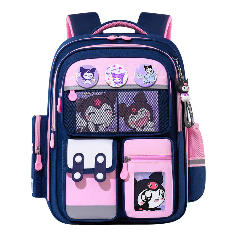 Kuromi Cartoon Spine Support School Backpack for Kids