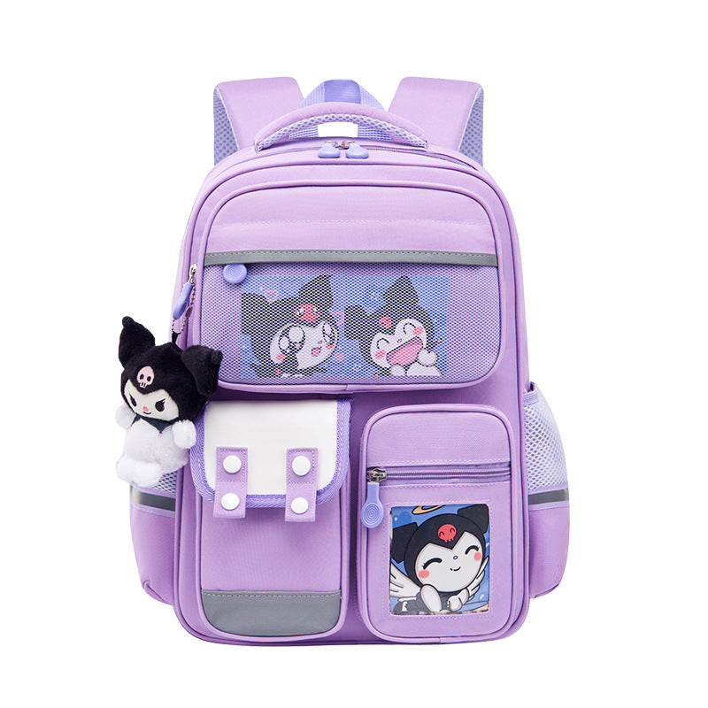 Cartoon Waterproof School Backpack for Primary Students with Burden Reduction
