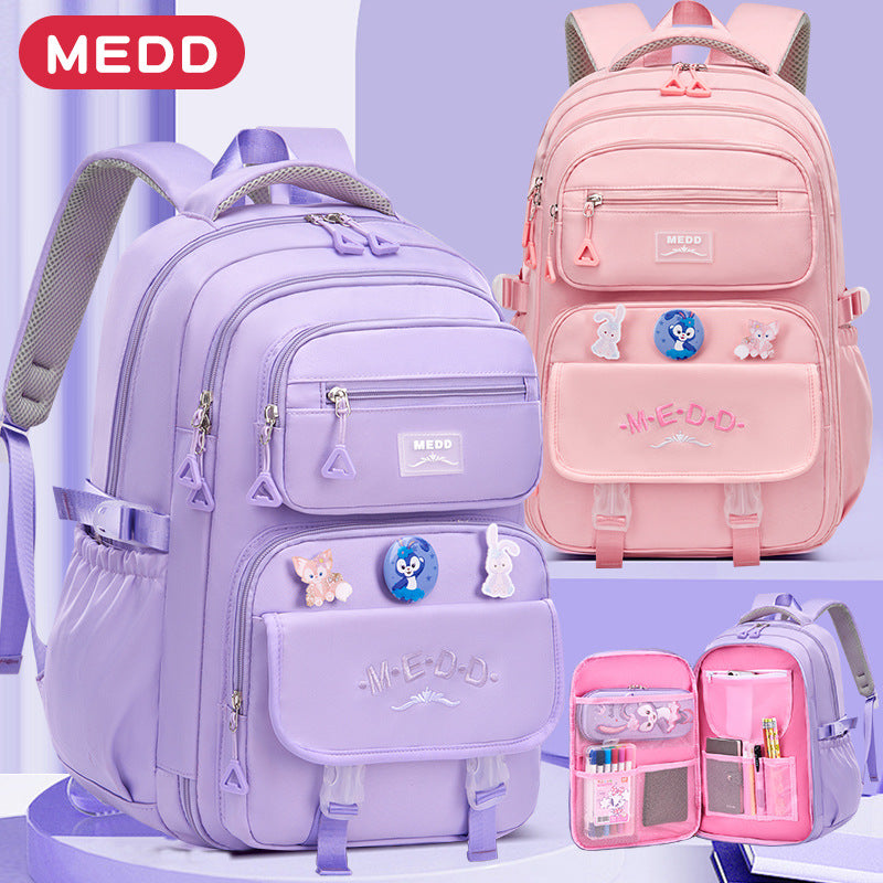 Lightweight Spine Support School Backpack for Girls Grades 3–4