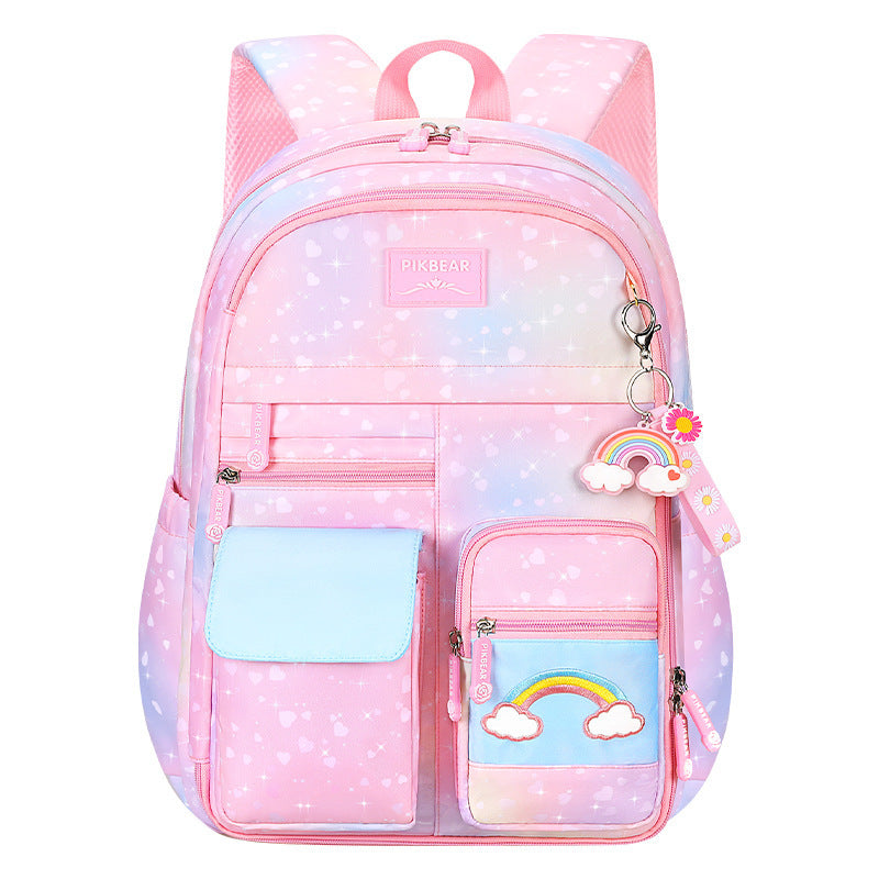 Kids Gradient Backpack Large Capacity Waterproof School Bag