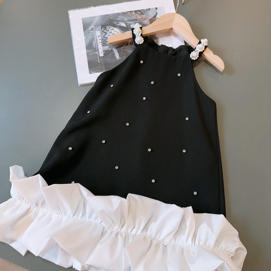 Girls Cotton Halter Neck A-Line Summer Princess Dress