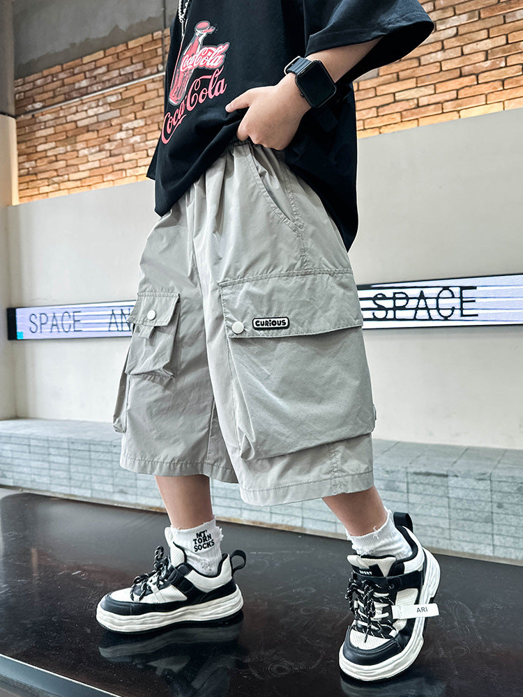 Boys Summer Cargo Shorts Breathable Casual Big Kids Versatile Wear