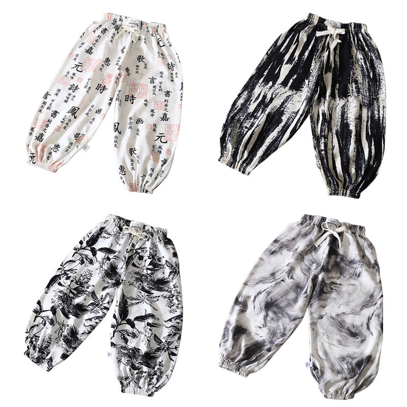 Kids Ink Painting Harem Pants Anti Mosquito Summer Casual Wear