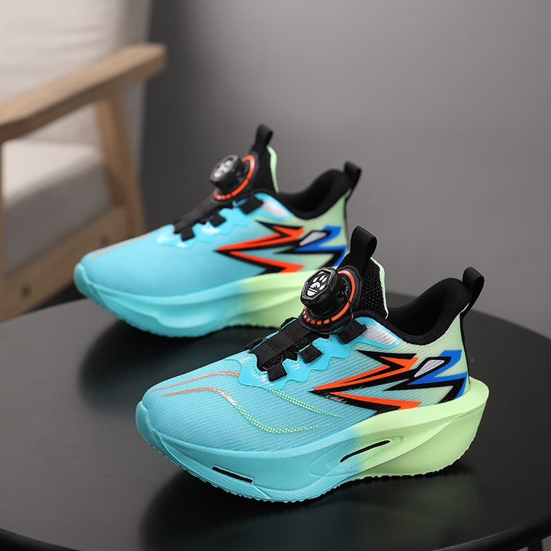 Kids Rotating Button Mesh Sports Shoes Casual Outdoor Sneakers