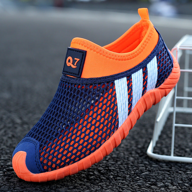 Boys Breathable Mesh Slip On Sports Shoes Casual Running Wear