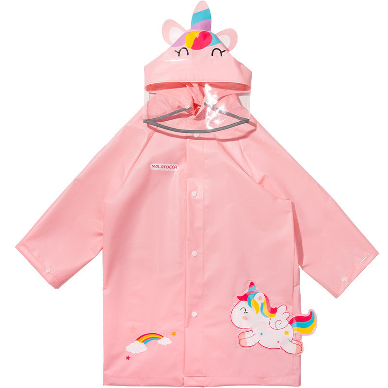 Kids Cartoon Unicorn Raincoat Waterproof EVA Hooded Poncho