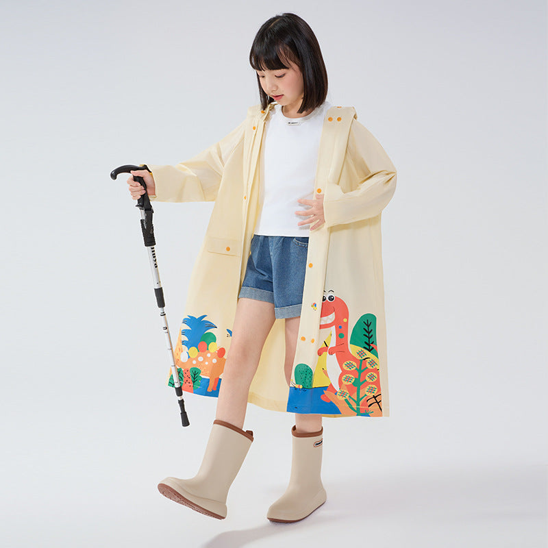 Kids EVA Raincoat with Backpack Space Full Coverage Poncho