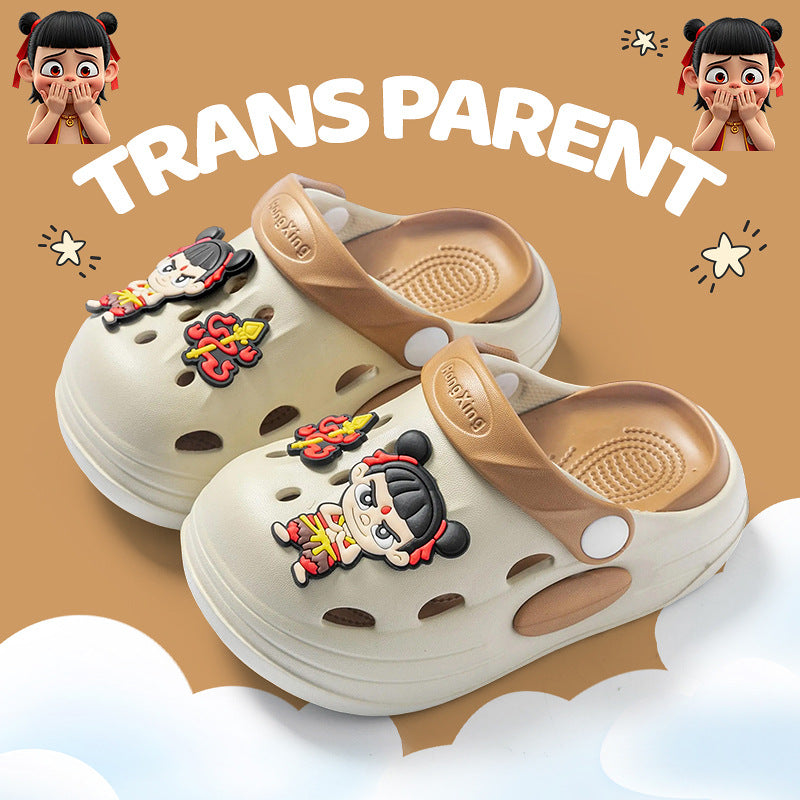 Kids EVA Cartoon Nezha Clog Sandals Soft Sole Beach Shoes
