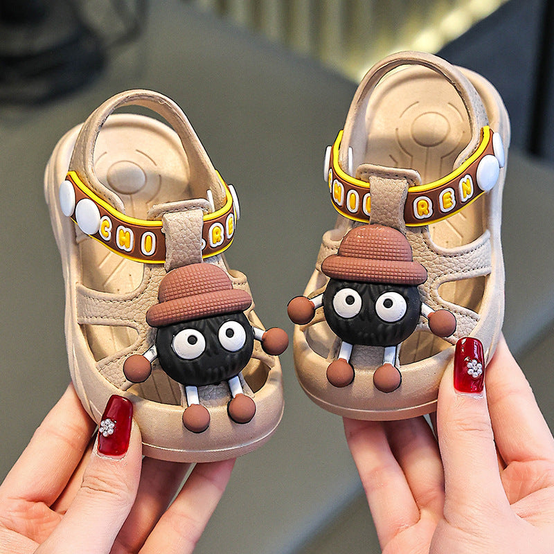 Kids PVC Buckle Sandals Soft Sole Non-Slip Beach Shoes