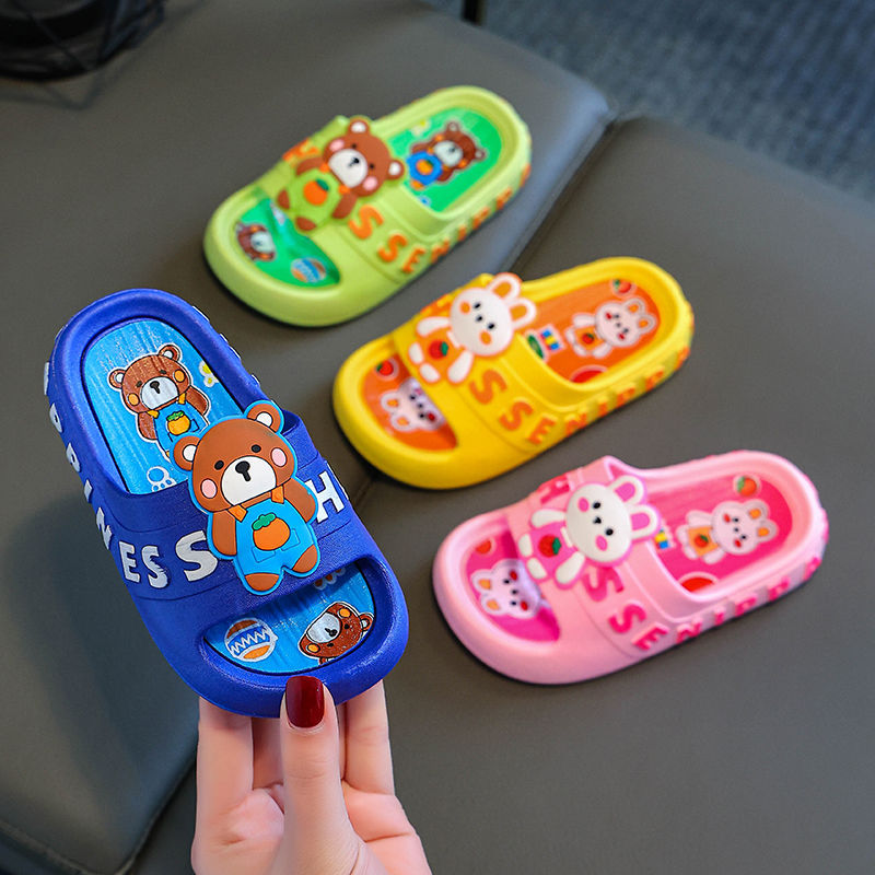 Kids Cartoon Soft PVC Slippers Non-Slip Indoor Summer Shoes