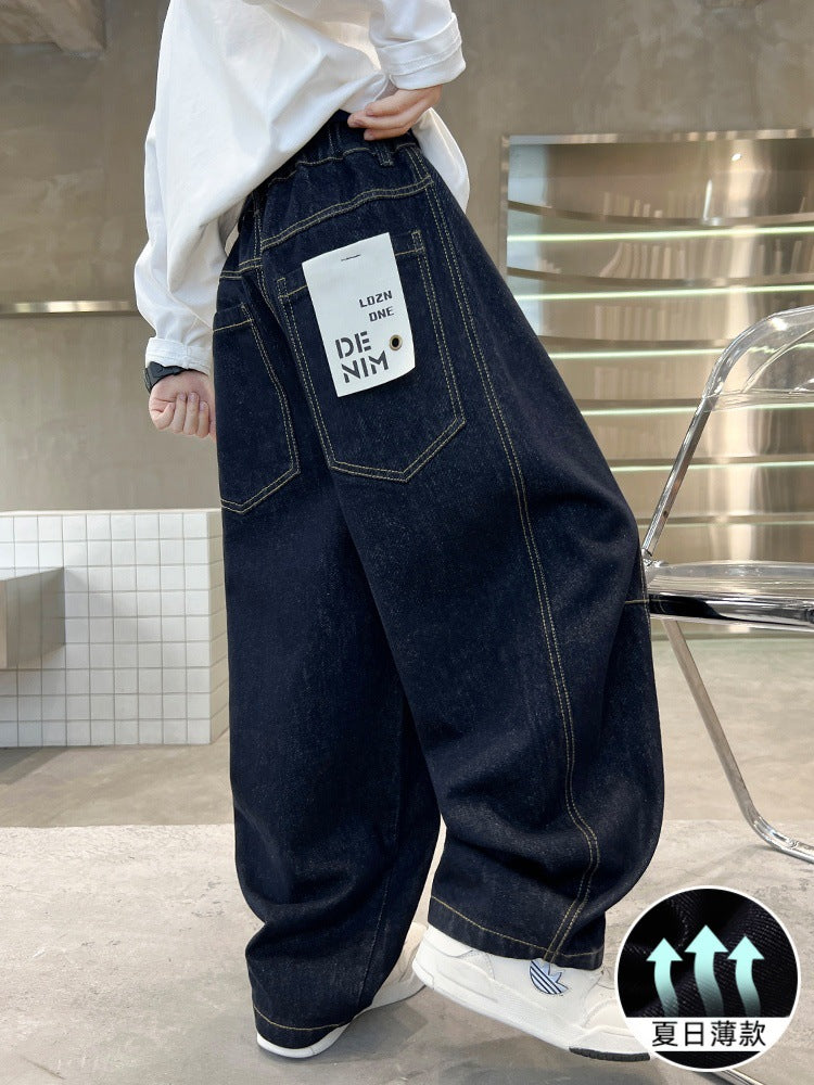 Boys Straight Leg Denim Summer Casual Jeans Trousers