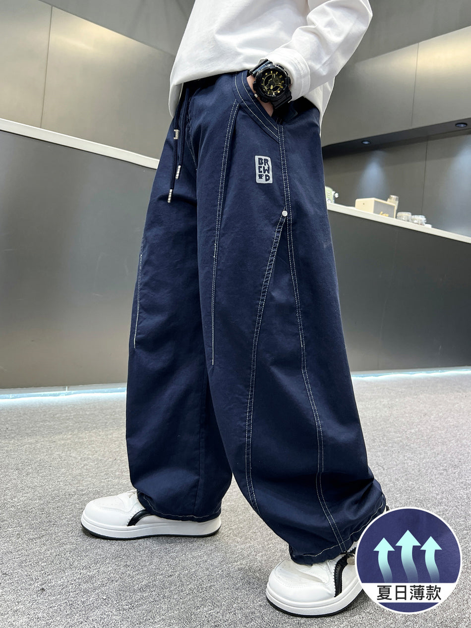 Boys Summer Straight-Leg Casual Pants Lightweight Korean Style