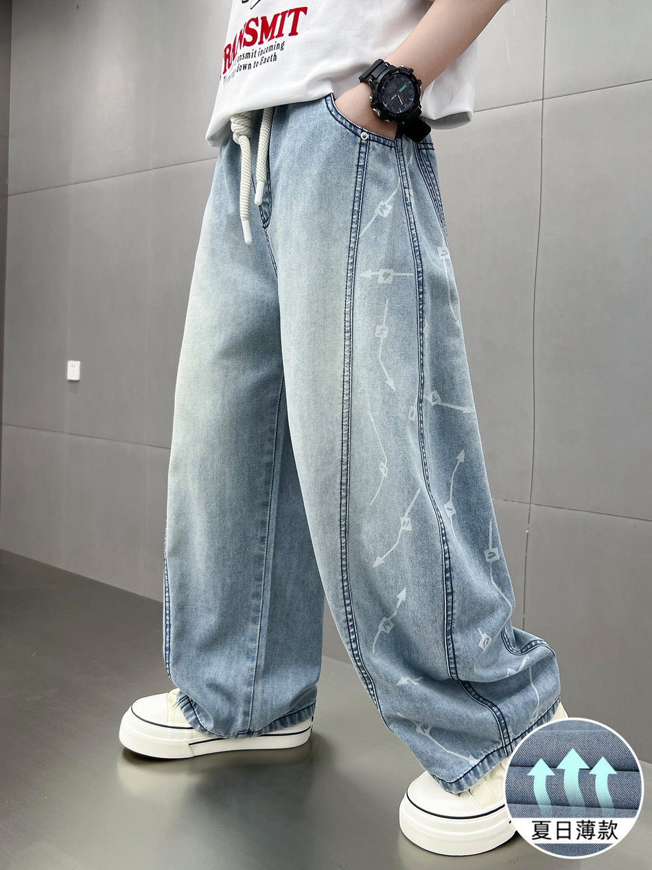 Boys Summer Straight-Leg Denim Pants Korean Style Casual Wear