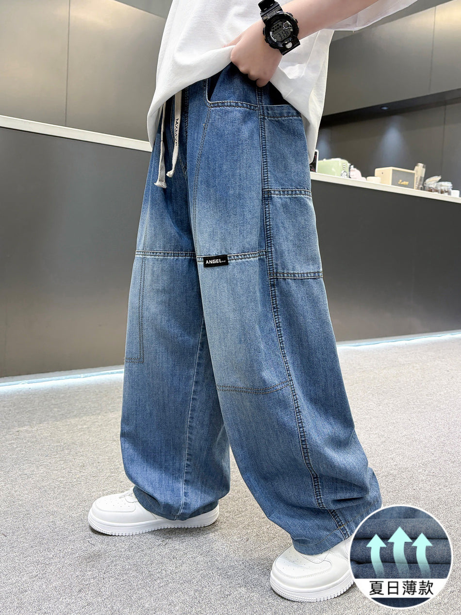 Boys Summer Straight-Leg Denim Pants Korean Style Casual Wear