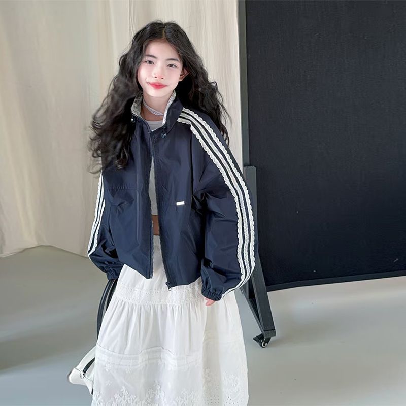 Girls Lace Collar Casual Autumn Jacket Sweet Style Outerwear