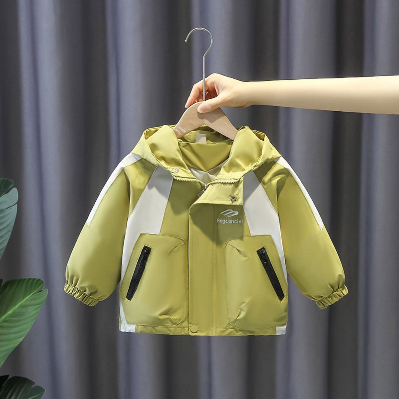 Boys Hooded Lightweight Autumn Windbreaker Jacket Casual Style