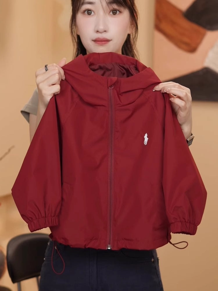 Girls Hooded Cartoon Windbreaker Jacket Autumn Casual Coat