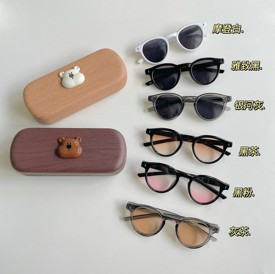 Kids Round UV400 Sunglasses Bear Box 2-Piece Set