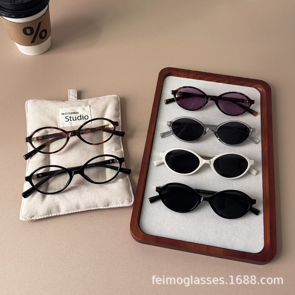 Feimo Kids Oval UV400 Sunglasses Retro Flat Lens Style