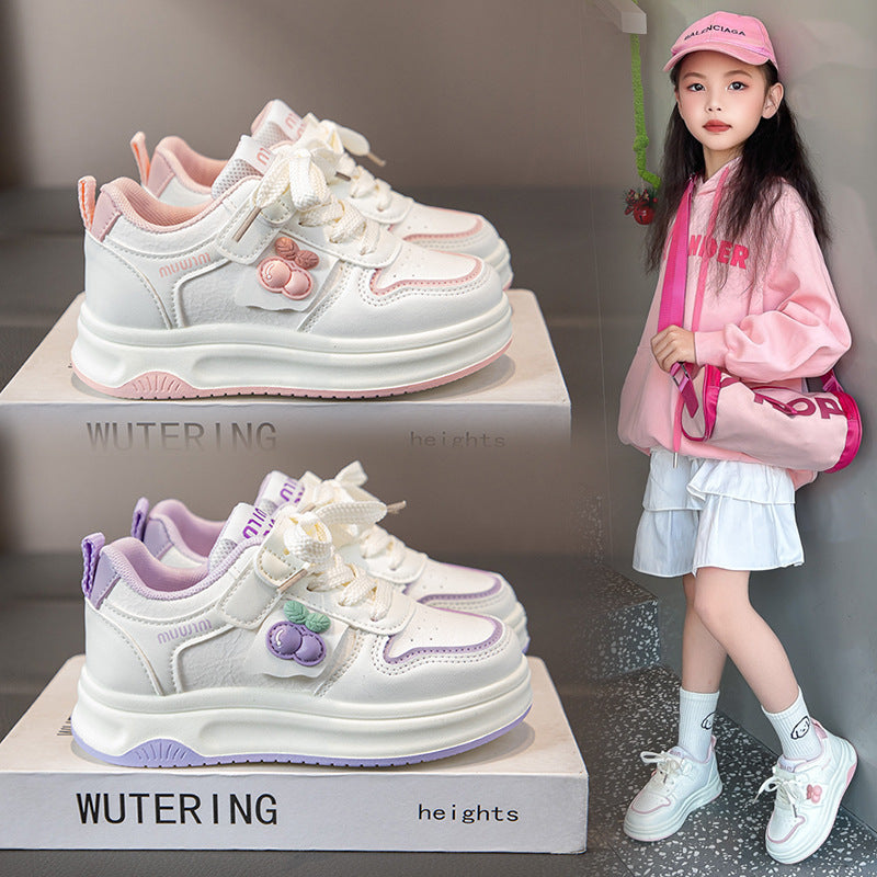 Girls Waterproof Sneakers Soft Sole Velcro Casual Sports Shoes