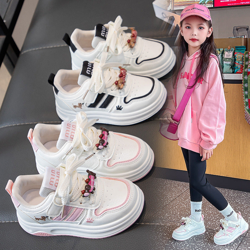 Girls Low Top Sneakers Waterproof Soft Sole Casual Shoes