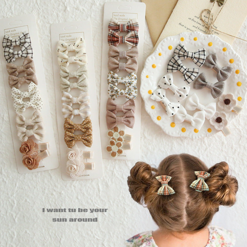 Girls Bow Hair Clip Set Ribbon Alligator Hair Accessories