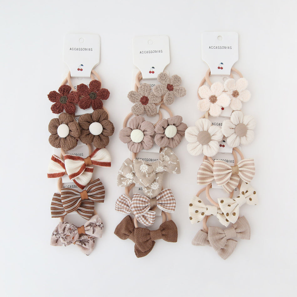 Girls Bow Hair Tie Set Colorful Elastic Hair Accessories