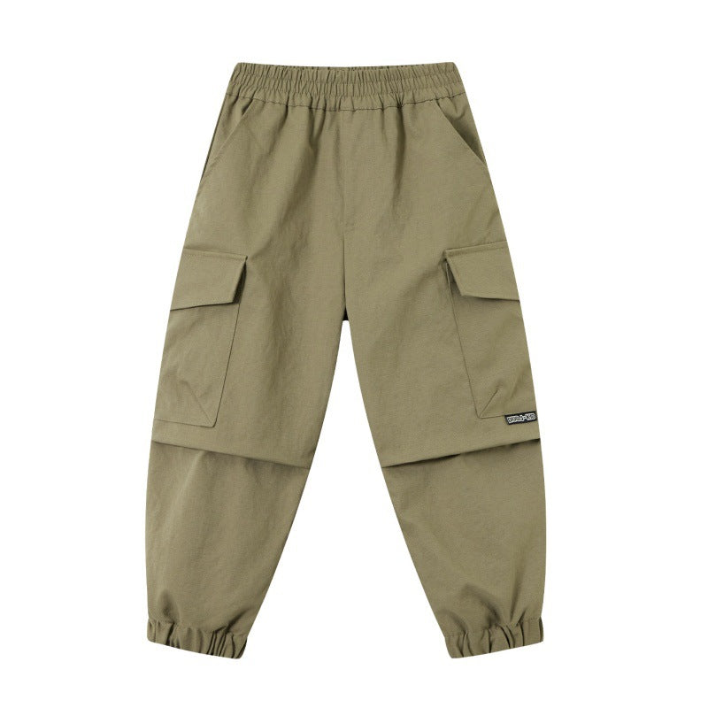 Boys Outdoor Cargo Pants Large Pocket Casual Trousers