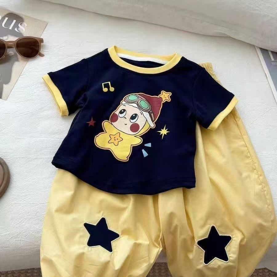 Girls Summer Short Sleeve Top and Pants Set