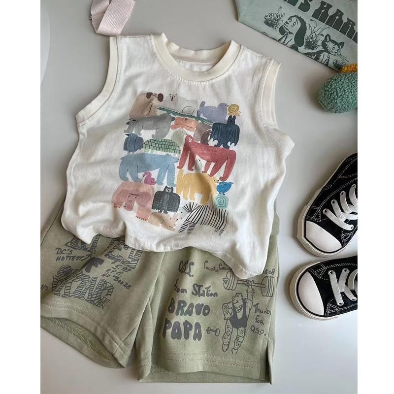 Kids Cotton Vest and Shorts Summer Set Casual Fit