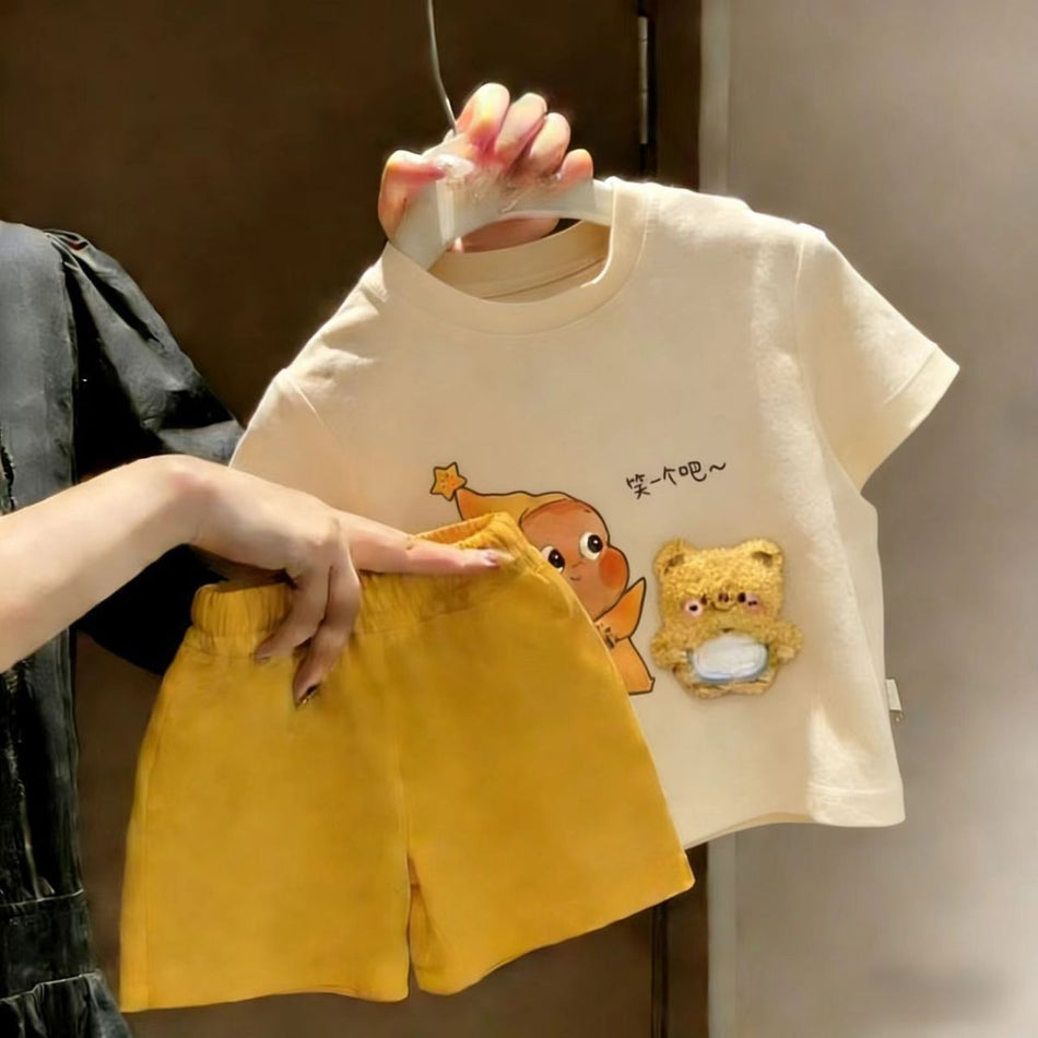 Kids Star Print Short Sleeve Top and Pants Set