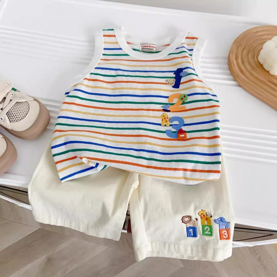 Kids Cute Vest and Shorts Summer Two-Piece Set