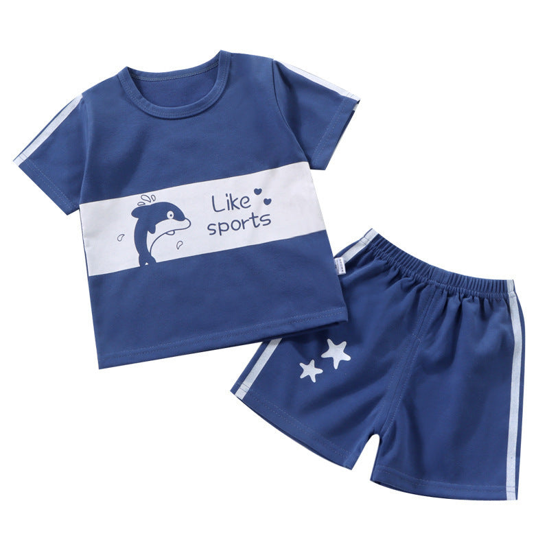 Kids Striped Short Sleeve T-Shirt and Shorts Set Summer