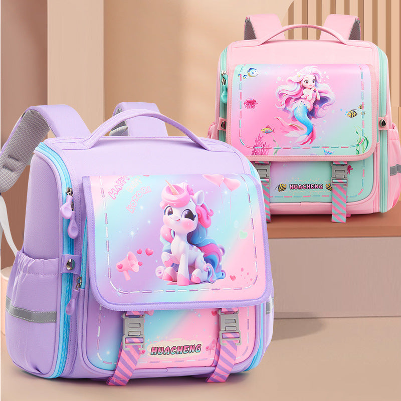 Children's Spine-Support School Backpack for Grades 1–6