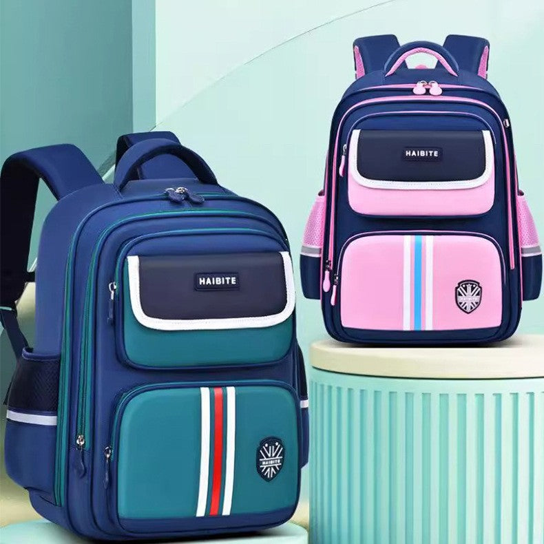 British-Style Spine-Support School Backpack for Grades 1–6