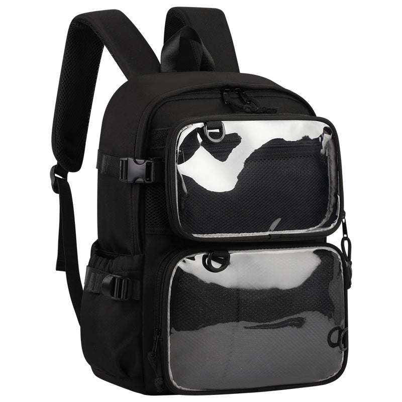 Korean-Style Large-Capacity Transparent Water-Repellent Backpack