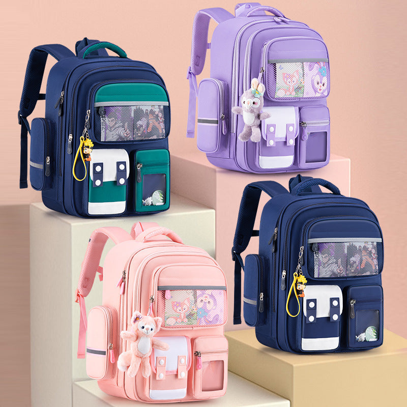 Gradient Starry Sky Lightweight Spine-Support School Backpack