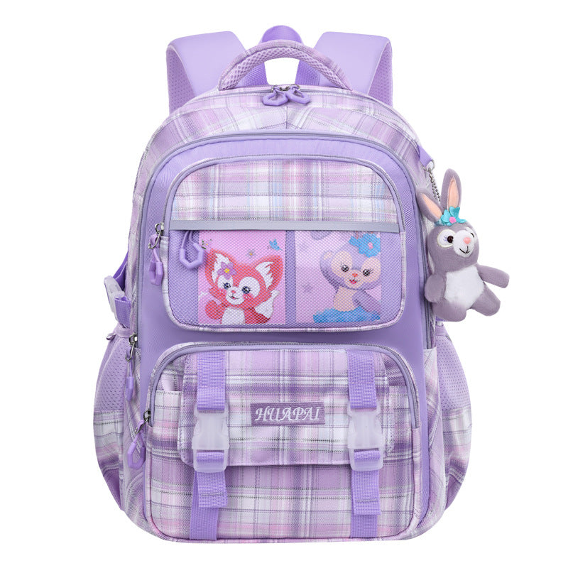 Lightweight Spine-Support School Backpack for Grades 1–6 Girls