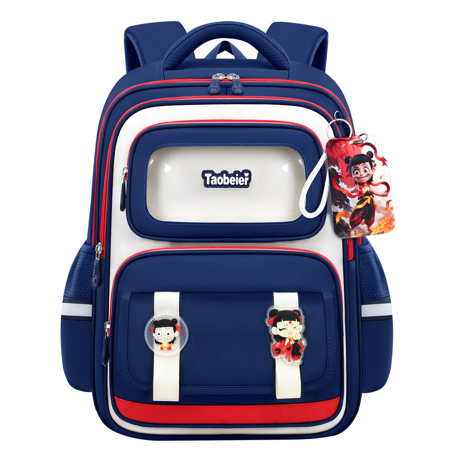 Nezha Large-Capacity Spine-Support School Backpack for Grades 1–6