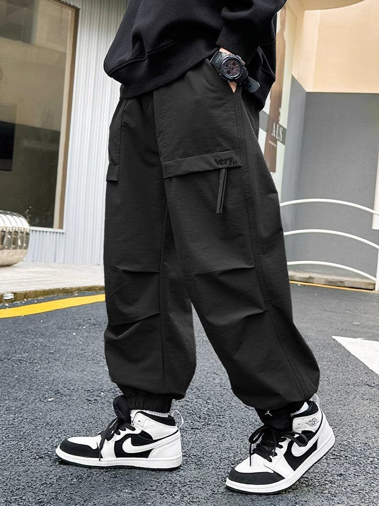 Boys Twill Cargo Pants Casual Street Style Trousers