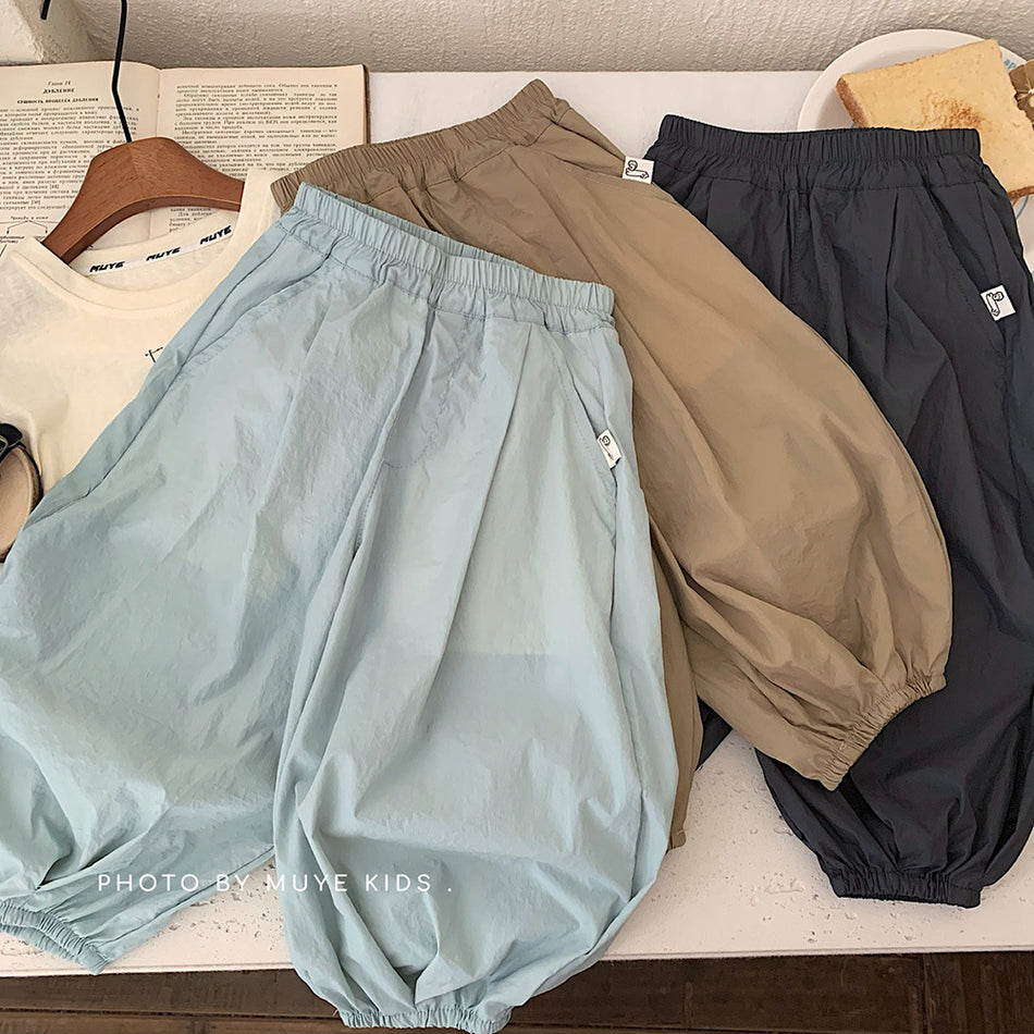 Kids Korean Style Cropped Anti-Mosquito Casual Pants