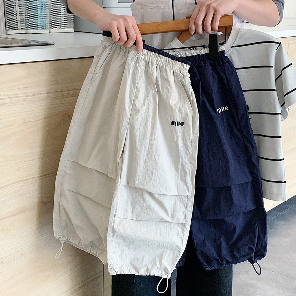 Kids Korean Style Cargo Anti-Mosquito Long Pants with Embroidery