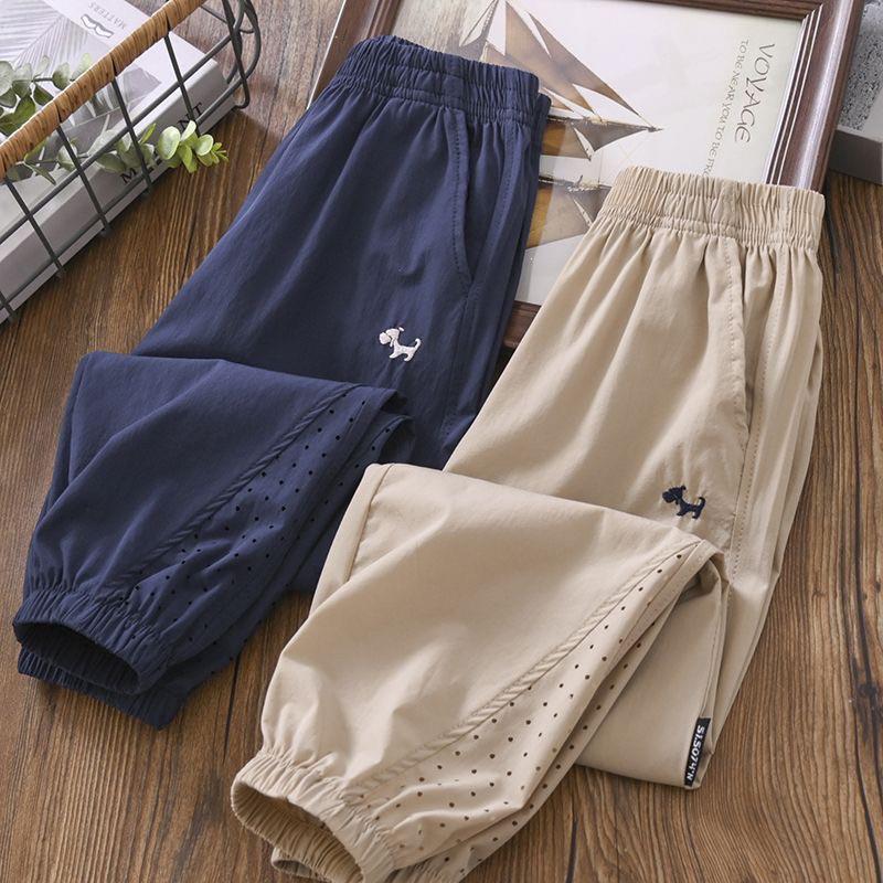 Boys Quick-Dry Ice Silk Summer Breathable Mesh Pants Lightweight