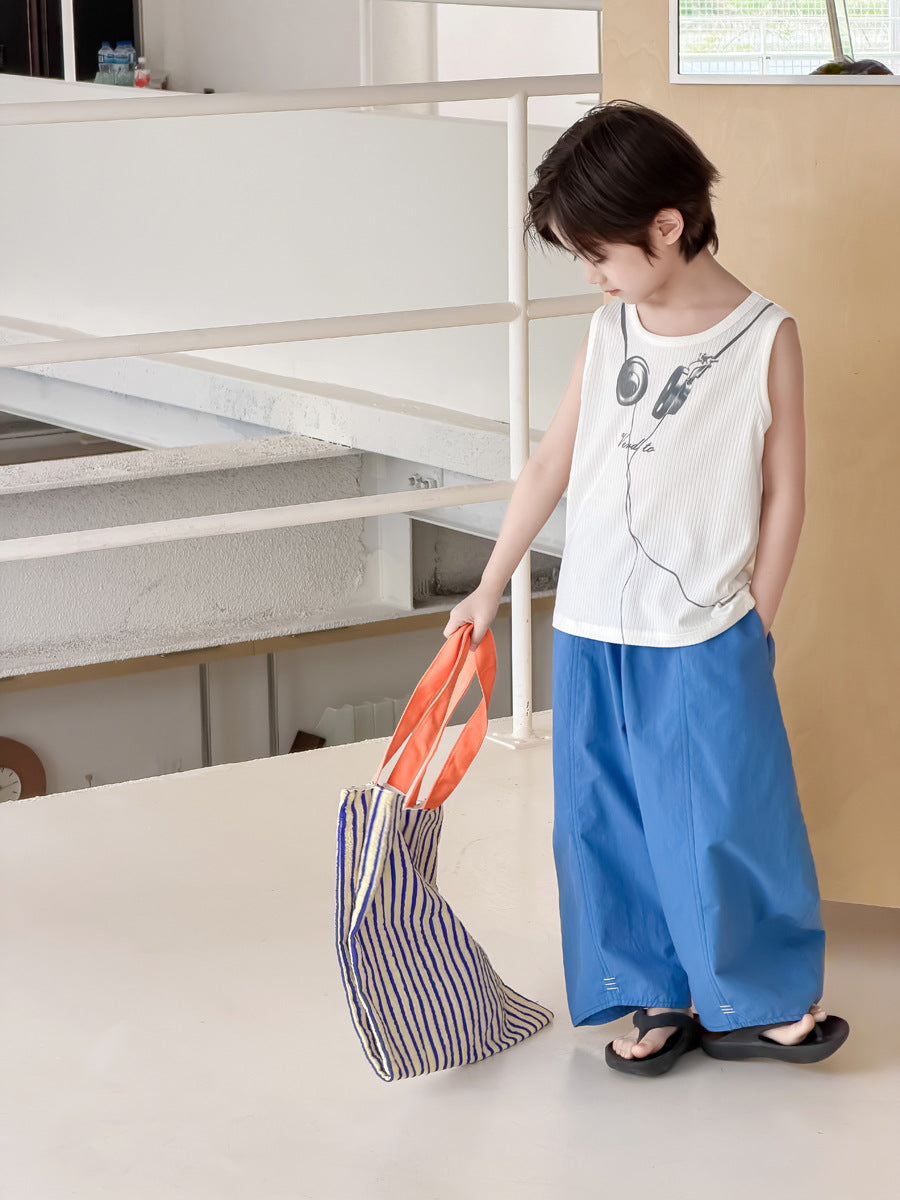 Boys Sleeveless Cotton Vest Breathable Summer Casual Top