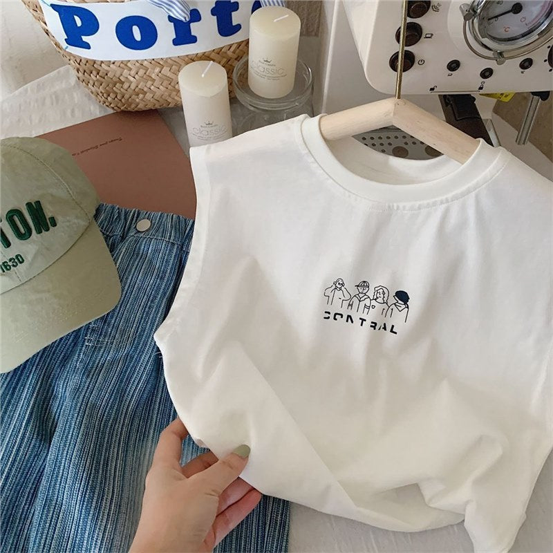 Boys Cotton Sleeveless Vest Summer Casual Innerwear Top
